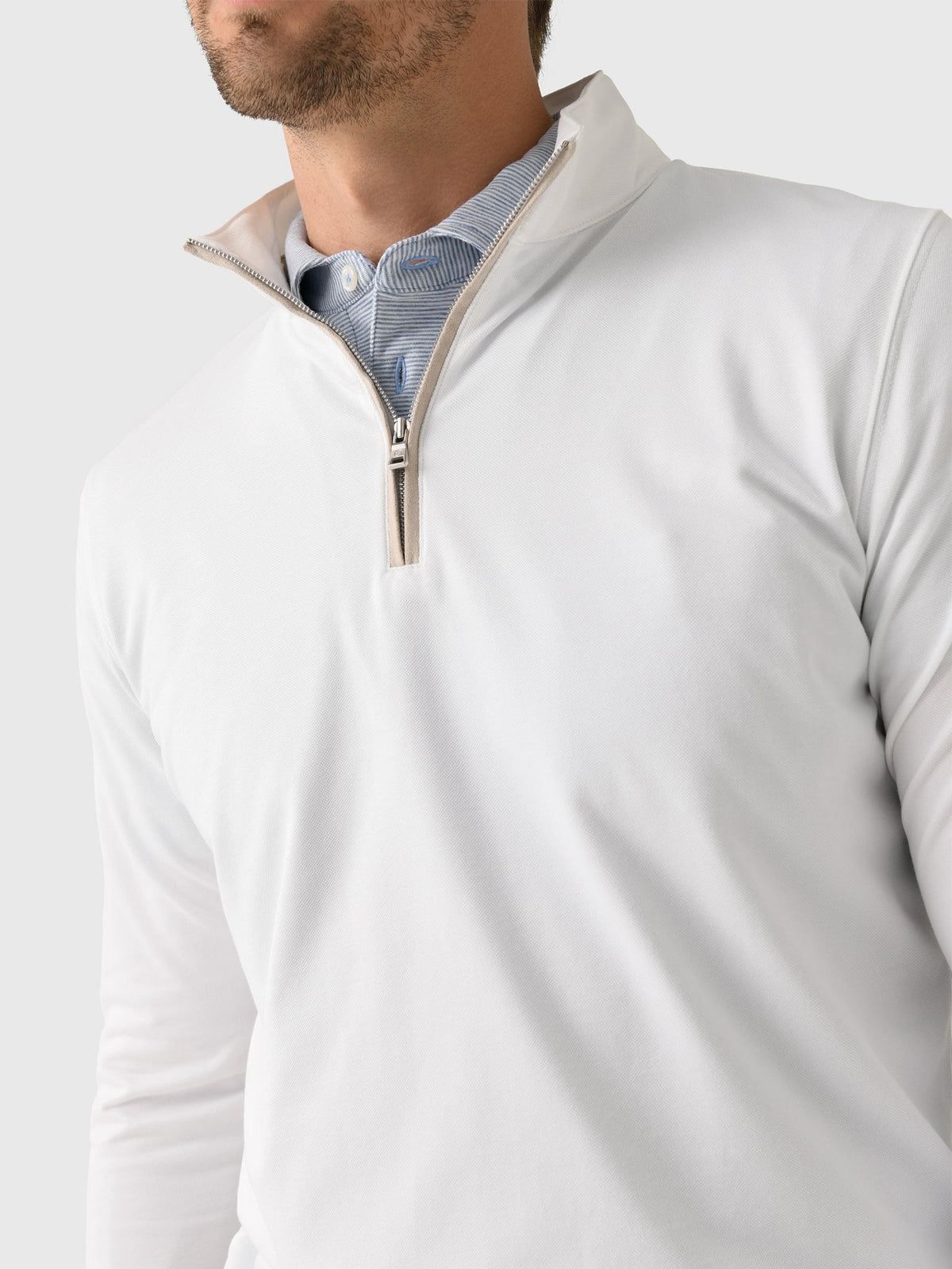 Peter Millar Crown Crafted Men's Albatross Cotton-Blend Piqué Quarter-Zip