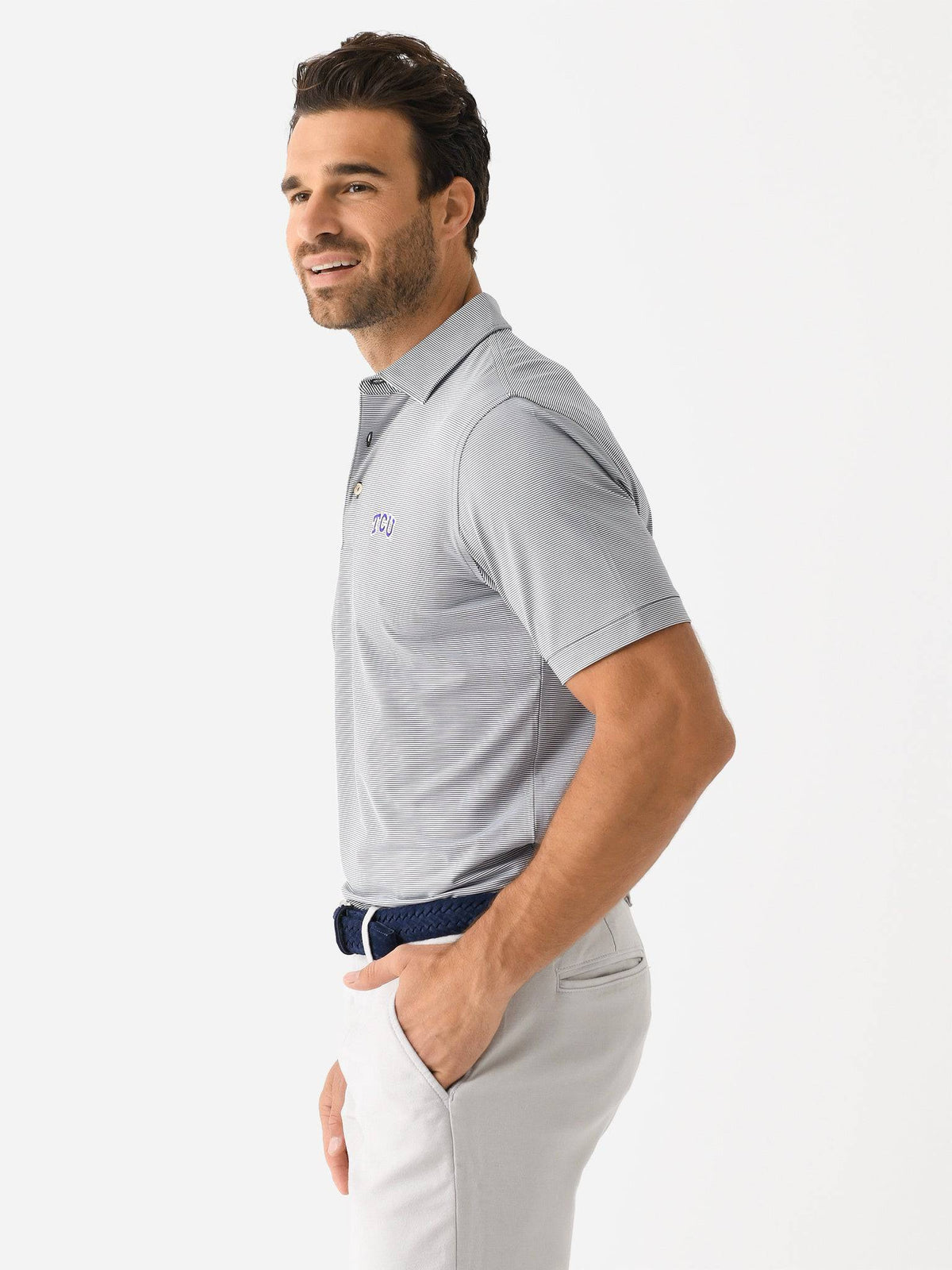 Peter Millar Collegiate Men's Jubilee Stripe Performance Jersey Polo
