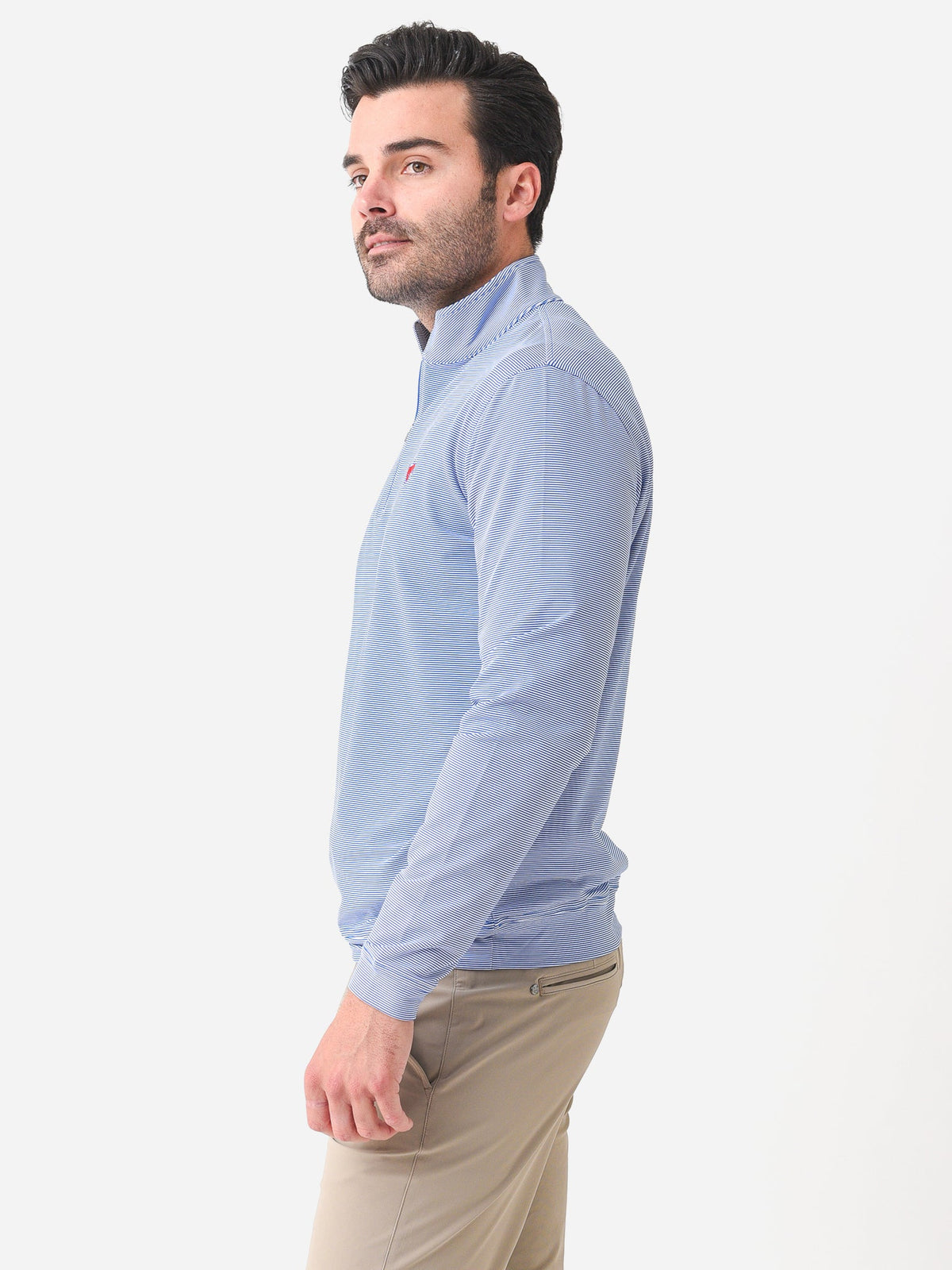 Peter Millar Collegiate Men's Perth Mini Stripe Performance Quarter-Zip
