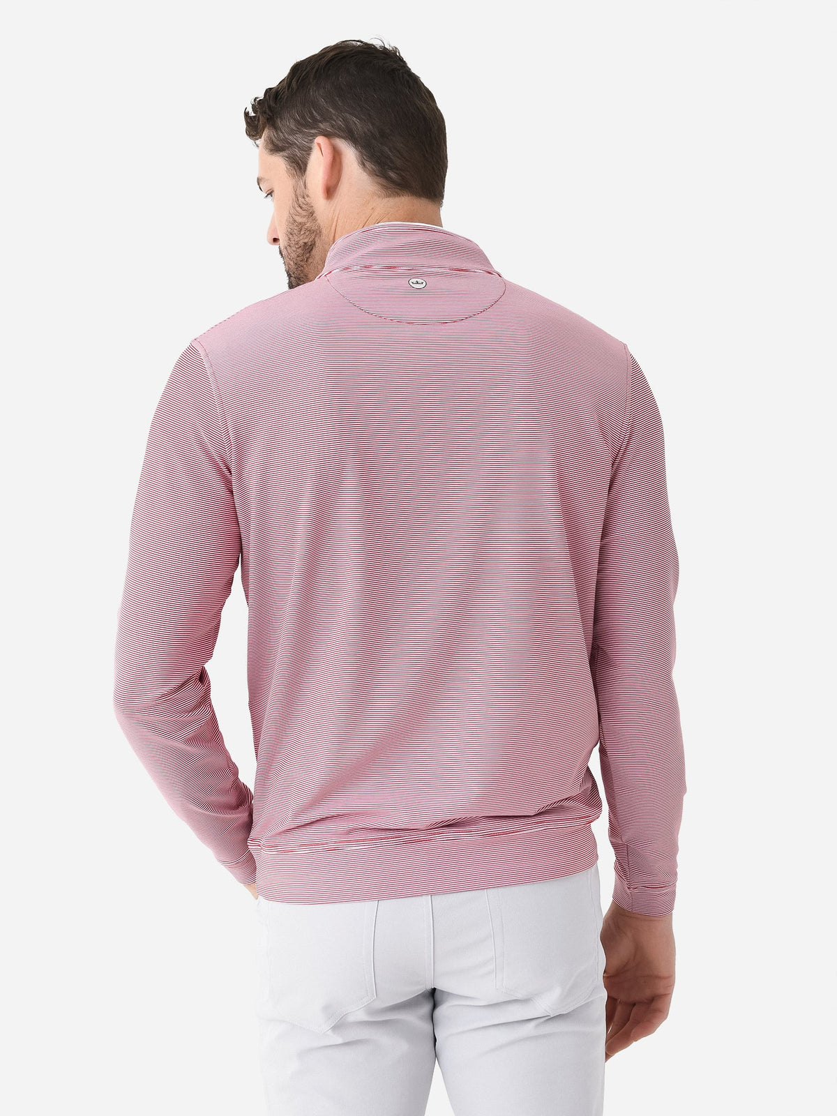 Peter Millar Collegiate Men's Perth Mini Stripe Performance Quarter-Zip