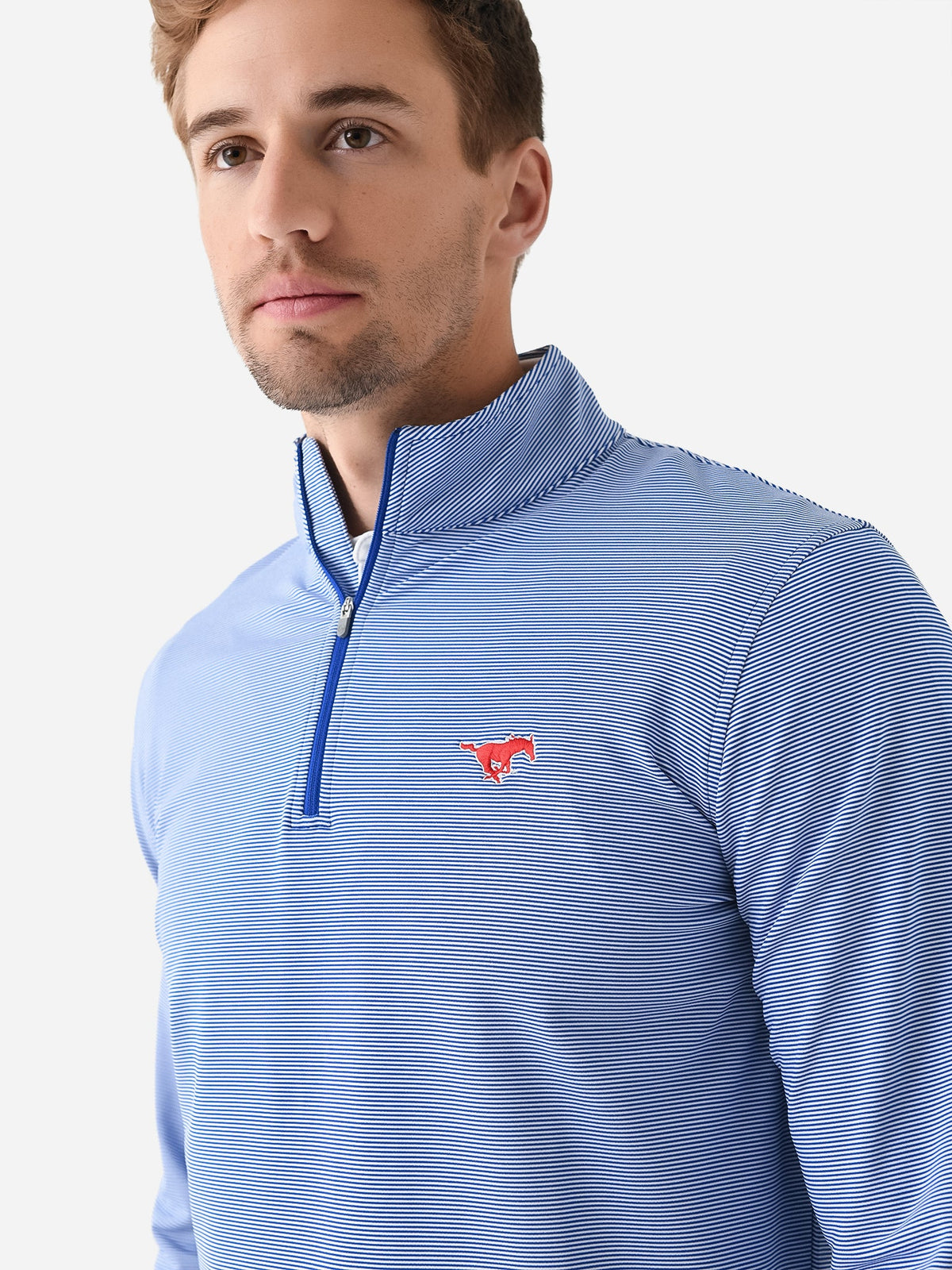 Peter Millar Collegiate Men's Perth Mini Stripe Performance Quarter-Zip