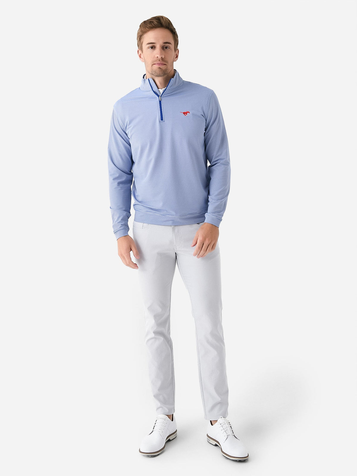 Peter Millar Collegiate Men's Perth Mini Stripe Performance Quarter-Zip