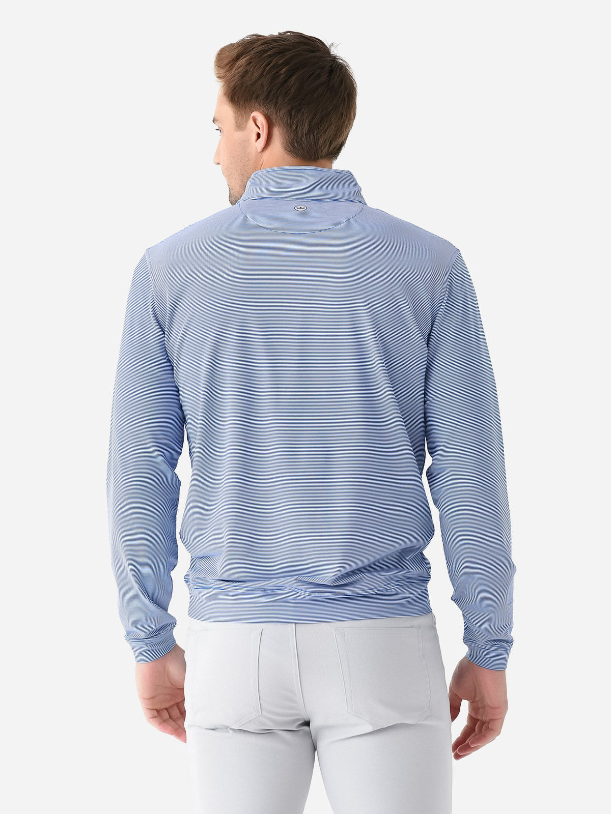 Peter Millar Collegiate Men's Perth Mini Stripe Performance Quarter-Zip