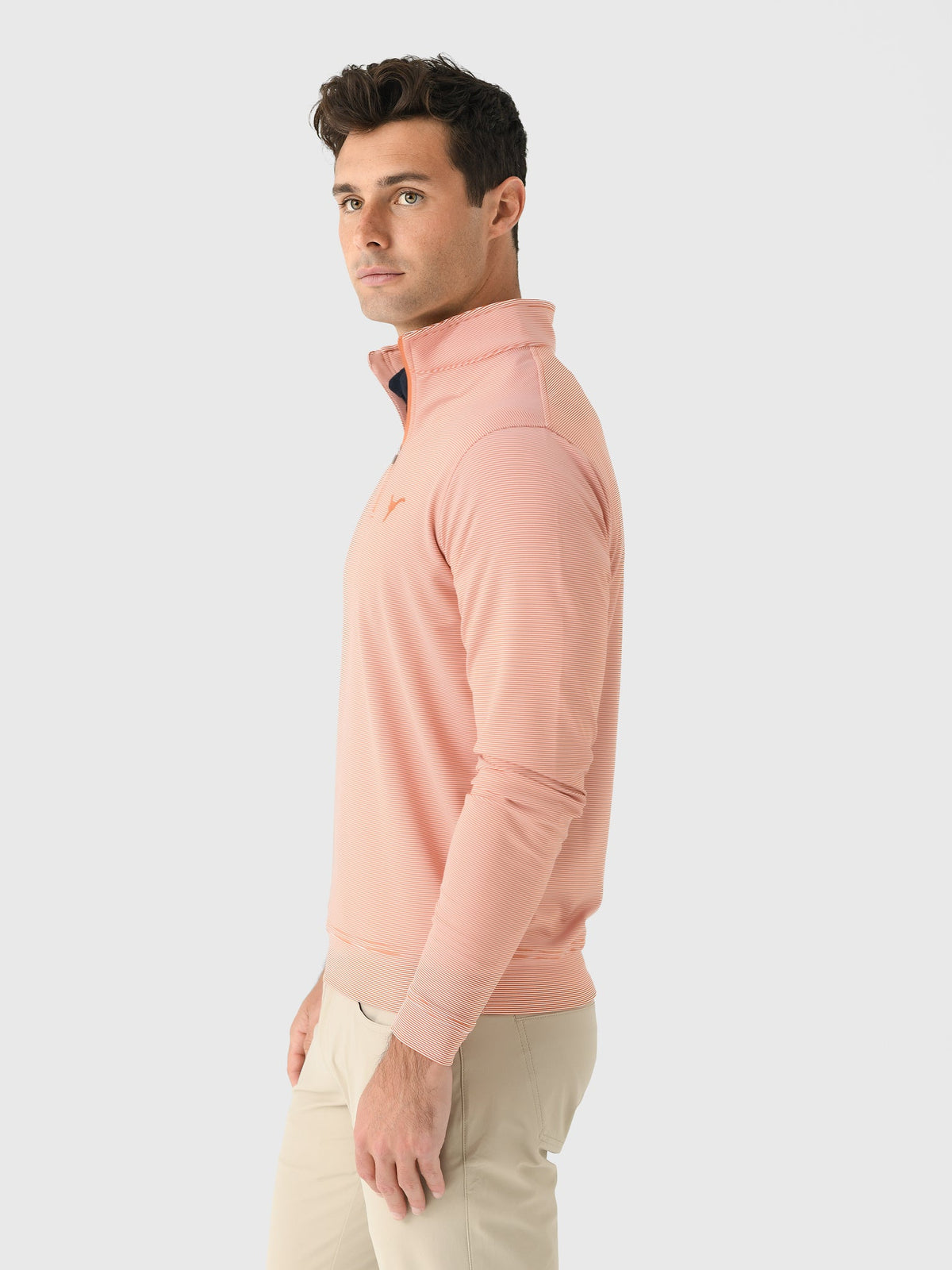 Peter Millar Collegiate Men's Perth Mini Stripe Performance Quarter-Zip