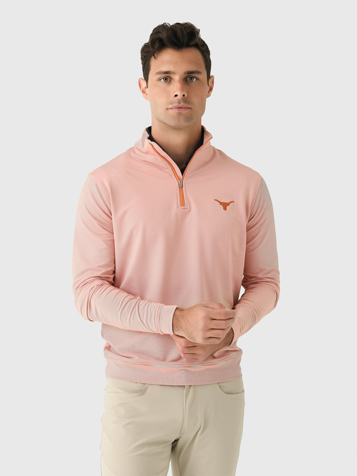 Peter Millar Collegiate Men's Perth Mini Stripe Performance Quarter-Zip