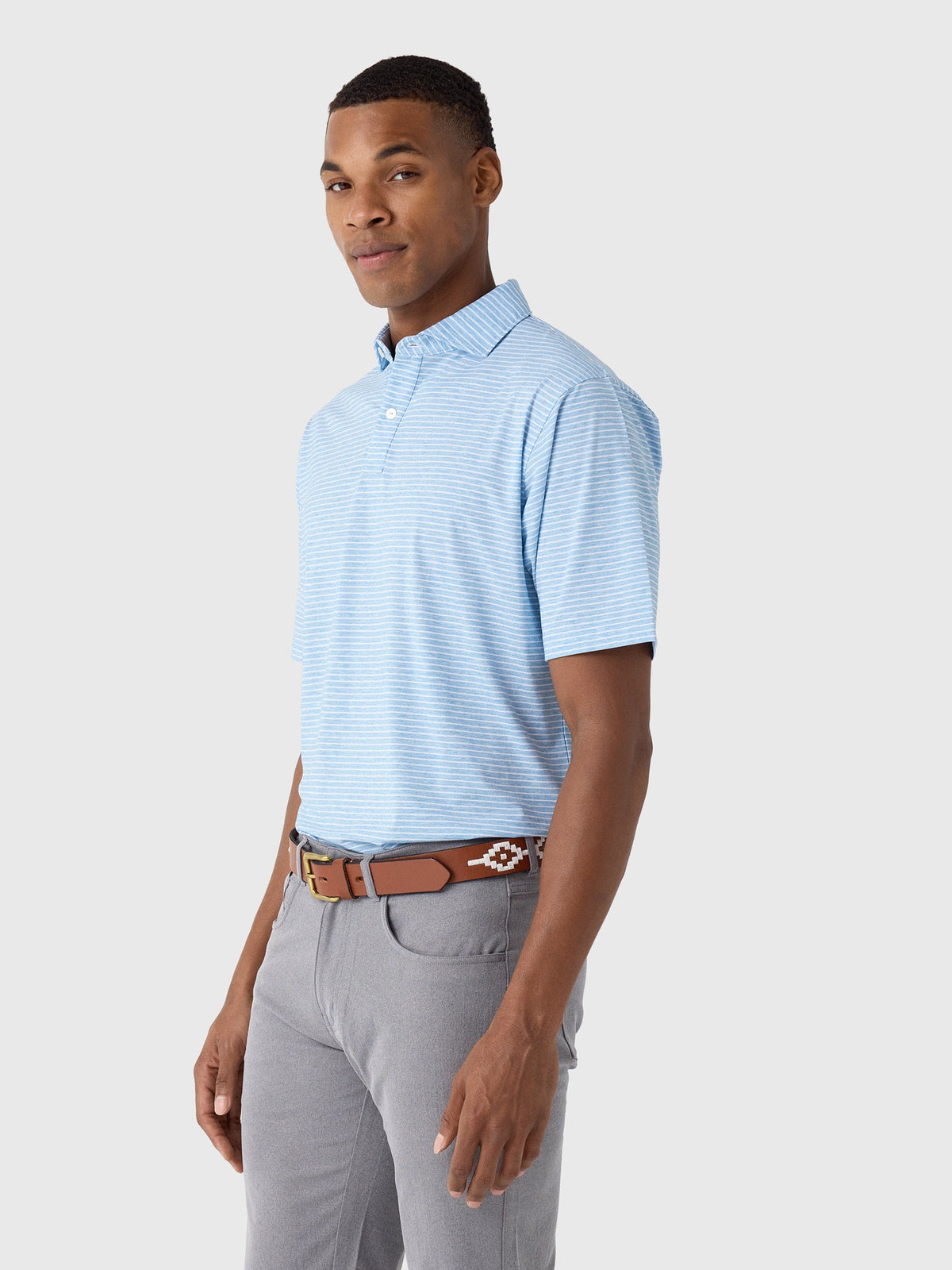 Peter Millar Crown Sport Men's Effortless Technical Comfort Stripe Performance Jersey Polo