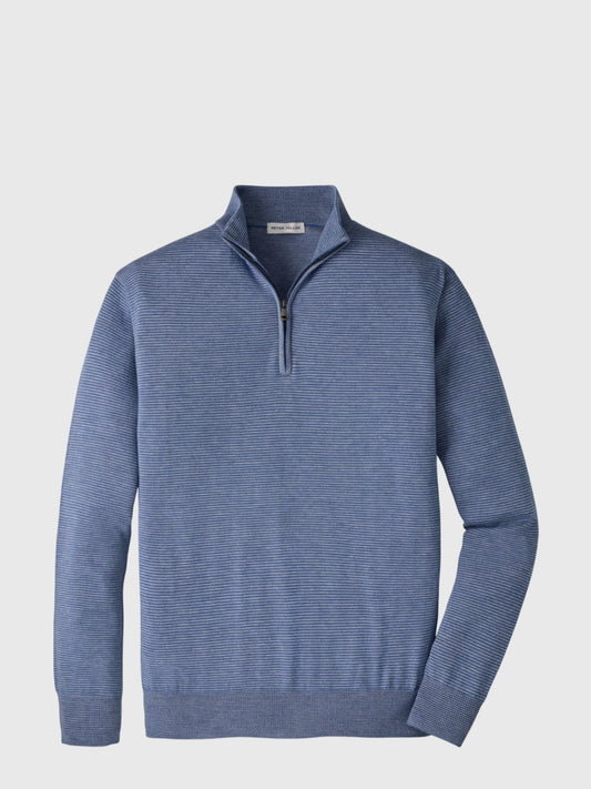 Peter Millar Crown Men's Canton Stripe Quarter-Zip Sweater