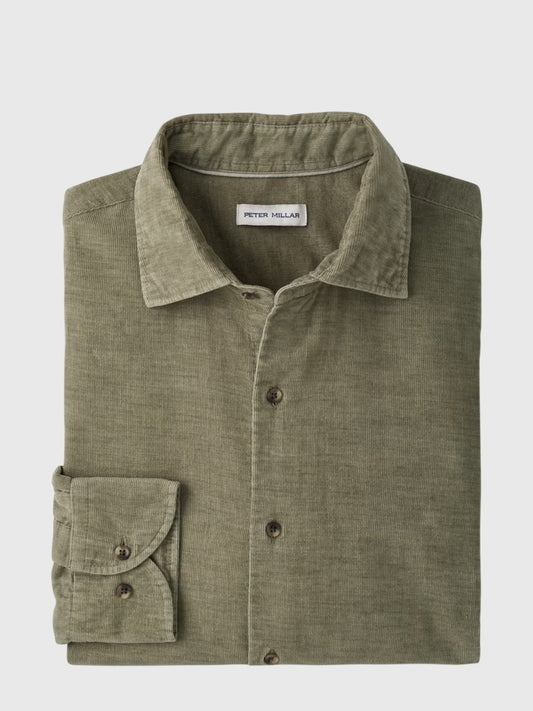 Peter Millar Crown Men's Aspen Cotton Cashmere Corduroy Sport Shirt