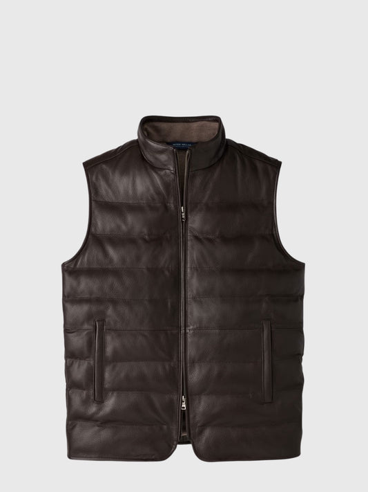 Peter Millar Crown Crafted Men's Deerskin Leather Vest